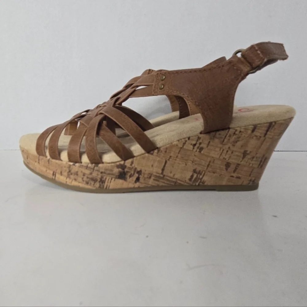 Cork Wedge Sandals, Size 3